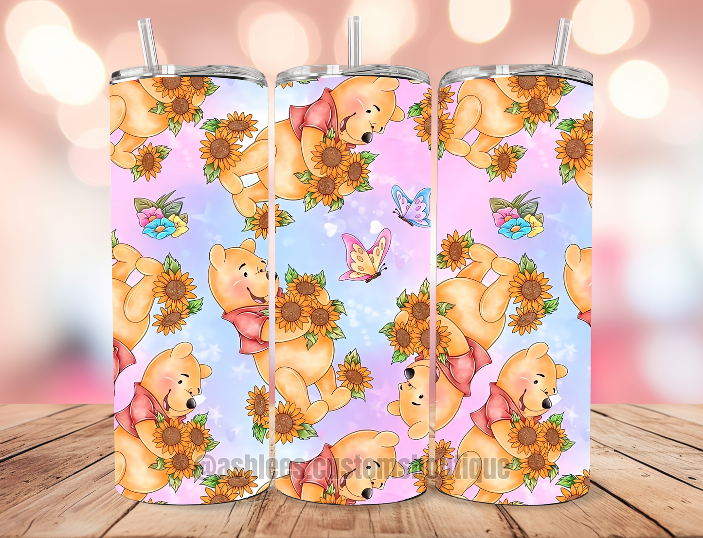 Pooh flowers & butterfly