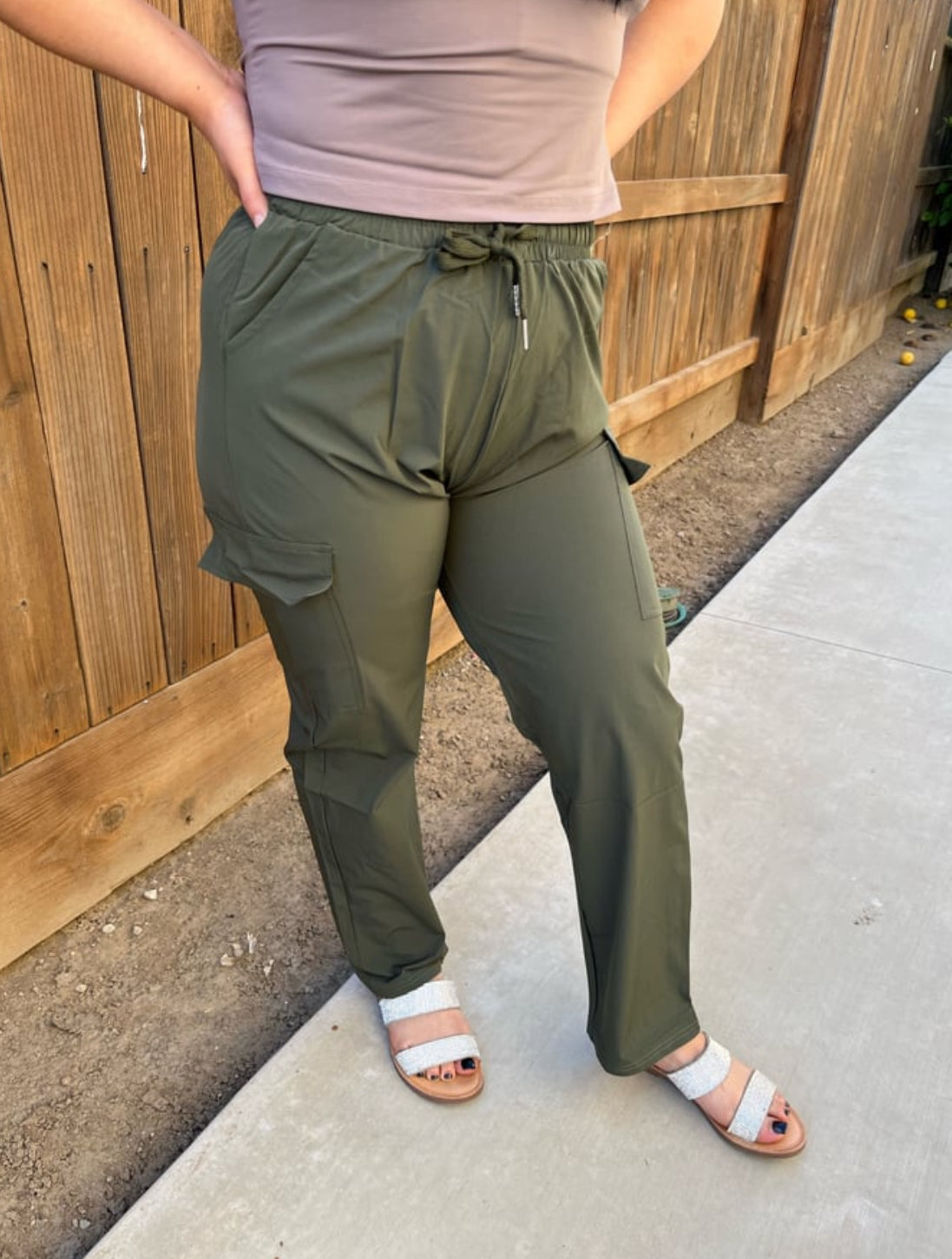 Emerald green cargo pants (High waist)