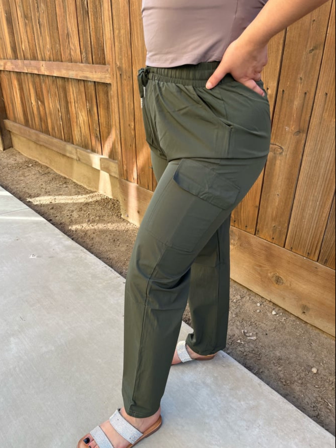 Emerald green cargo pants (High waist)